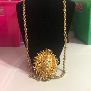 Vintage Gold Lion Head Necklace